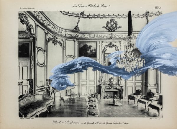 Ars Memoriae ( L Invitation #006 ) - 32 x 44 cm - gouache on vintage found document -2020